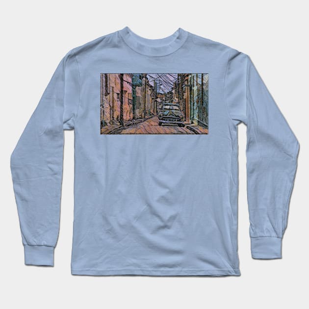 Street and car Long Sleeve T-Shirt by pedjatheshops